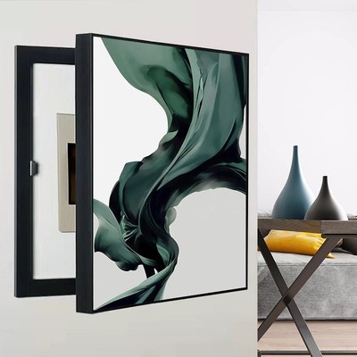 竖版电表箱装饰画竖款现代简约免打孔遮挡配电箱电闸盒餐厅抽象画