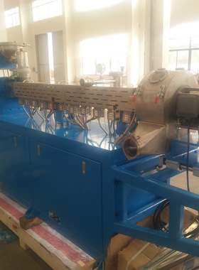 定制SHJ-75型号双螺杆塑料改性PVC混炼挤出造粒机PVC造粒