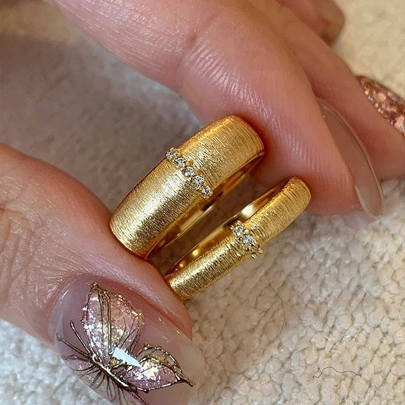 S925纯银中古拉丝复古戒指