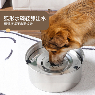 狗碗不锈钢悬浮水碗宠物漂浮狗盆防打翻猫狗狗防黑下巴喝水不湿嘴