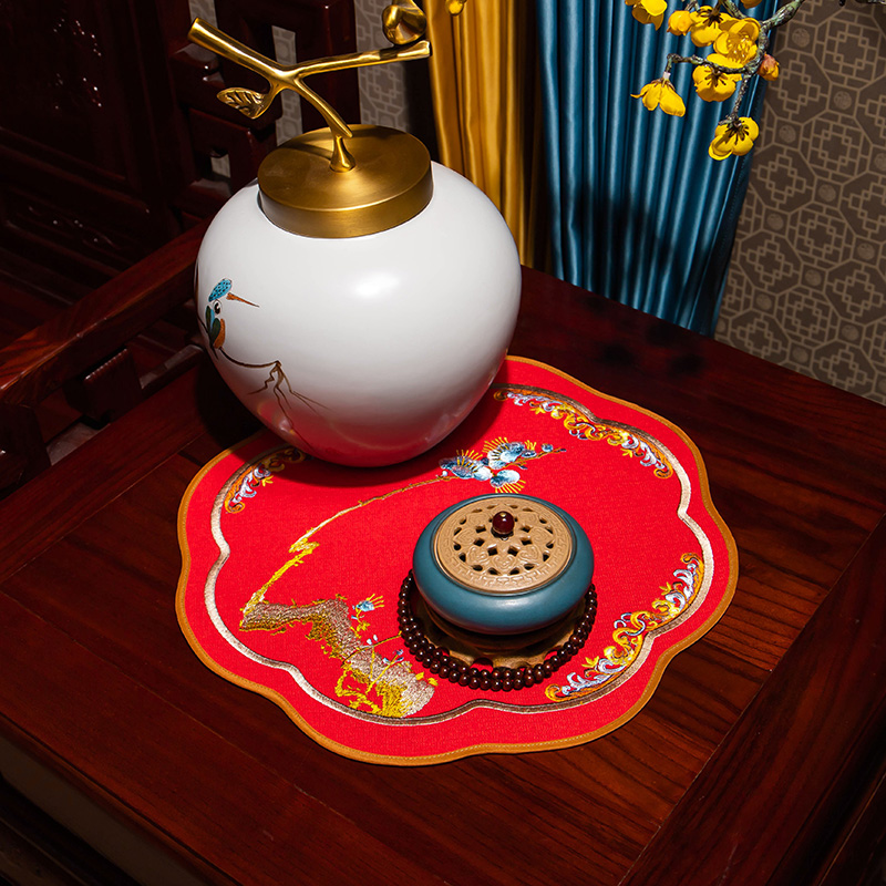 新中式餐垫布艺防水防烫餐盘桌垫防滑碗垫碟垫子隔热家用杯垫定制