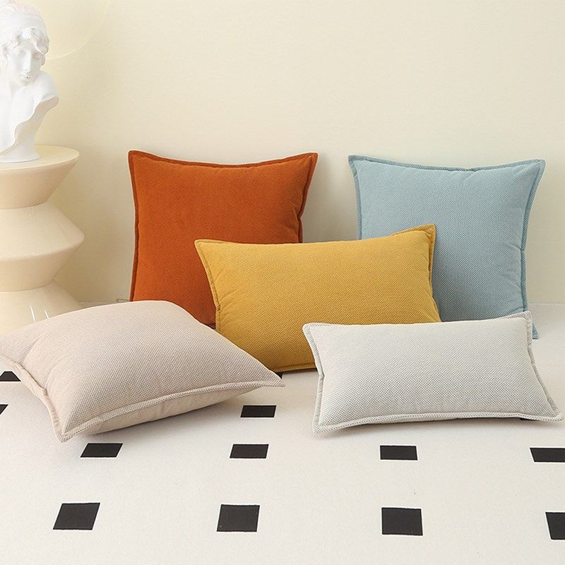 加厚高级感抱枕沙发客厅靠垫长方形靠枕靠腰枕护腰靠背枕套不含芯