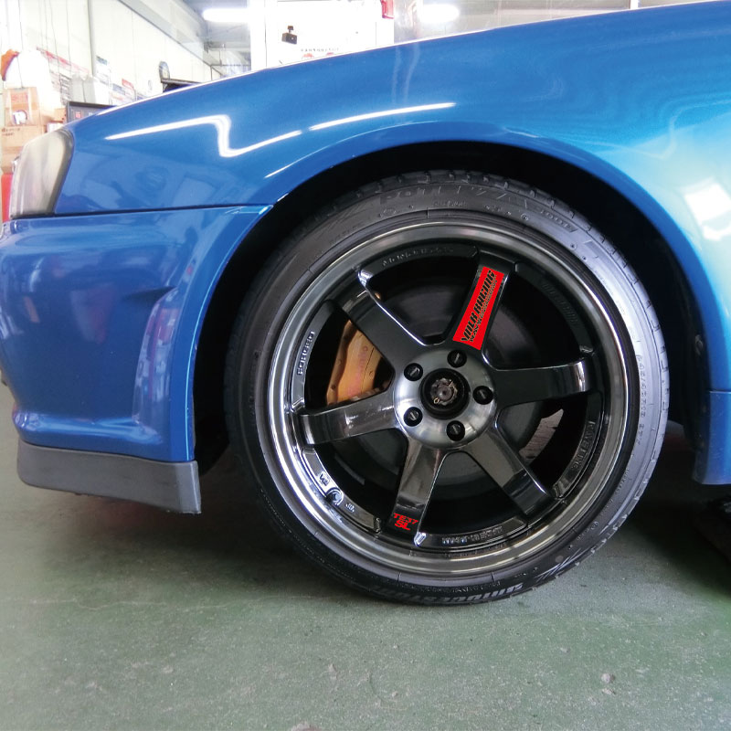 TE37SL轮毂装饰防水车贴改装车黄色个性钢圈条幅整套汽车潮流贴纸