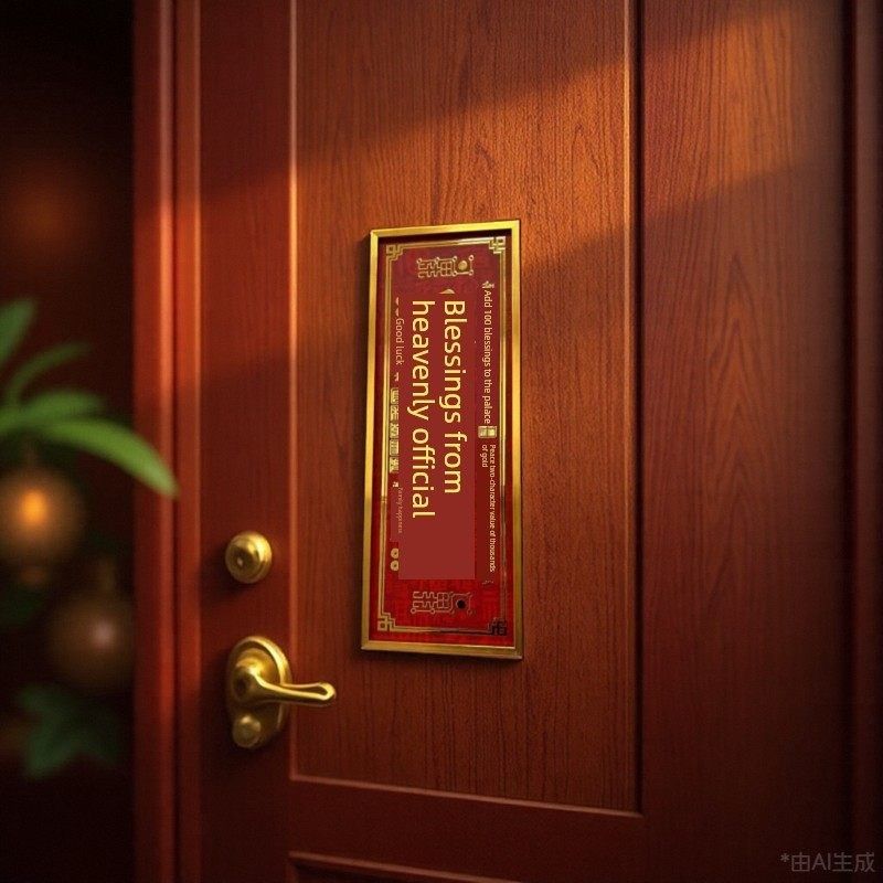 尺寸3312天官赐福门贴大门卧室门金属贴横款竖款入户门贴自粘