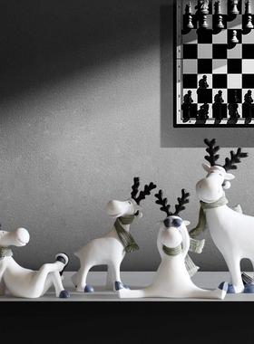 北欧风小鹿麋鹿客厅桌面电视柜家居装饰工艺礼品摆饰日系治愈情绪