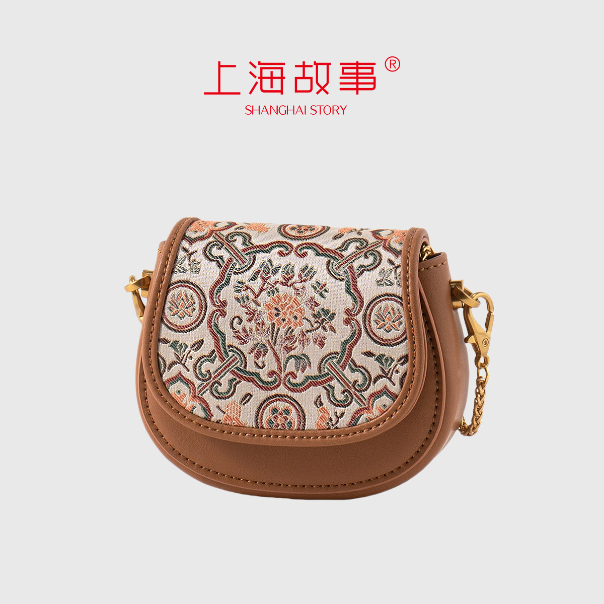 上海故事2026新款包包女式国风宋锦真丝斜挎包新中式化妆口红小包