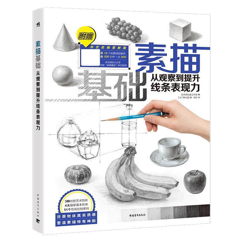 【正版书】 素描基础:从观察到提升线条表现力 [日]黑白画工作室著,角丸圆 中国青年出版社