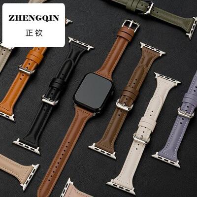 适用于iwatch小蛮腰表带s9苹果applewatch87SE硅胶皮45 41MM女