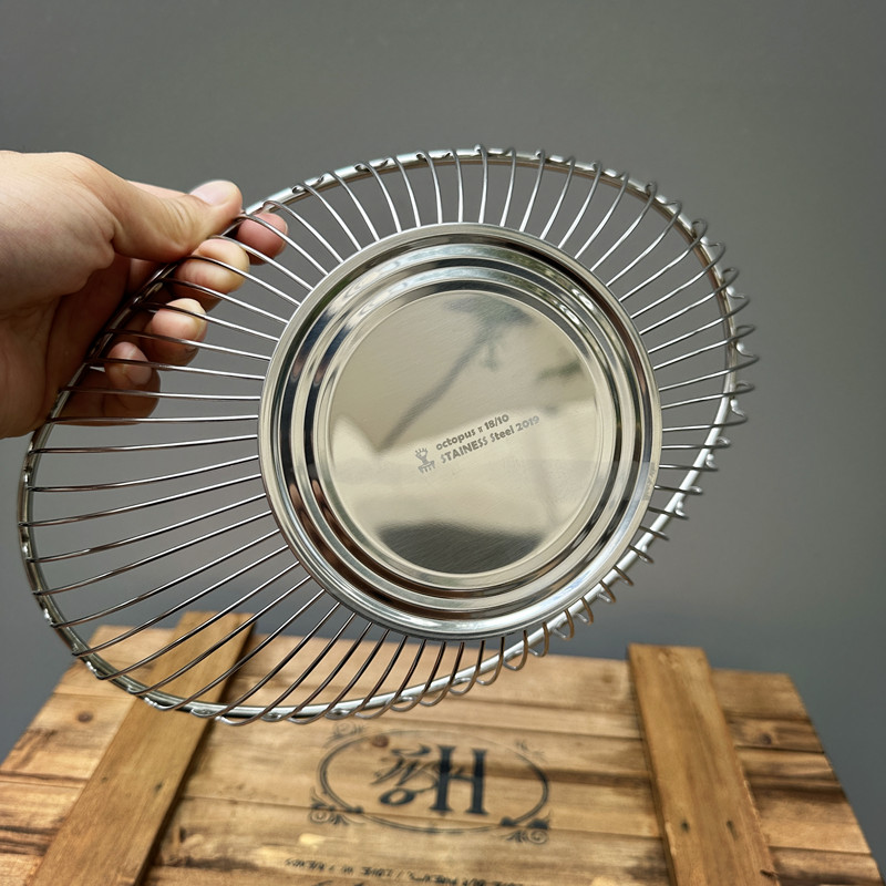 小章鱼304不锈钢水果篮北欧镂空水果盘家用置物盘蔬菜沥水篮