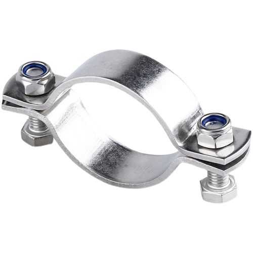 304不锈钢抱箍加厚平板卡箍固定管道支架管卡圆钢工业管箍管子夹