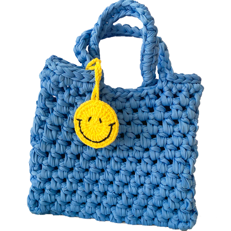 渔网手提包 手工diy编织材料包布条线自制钩织女包挎包腕包送教程