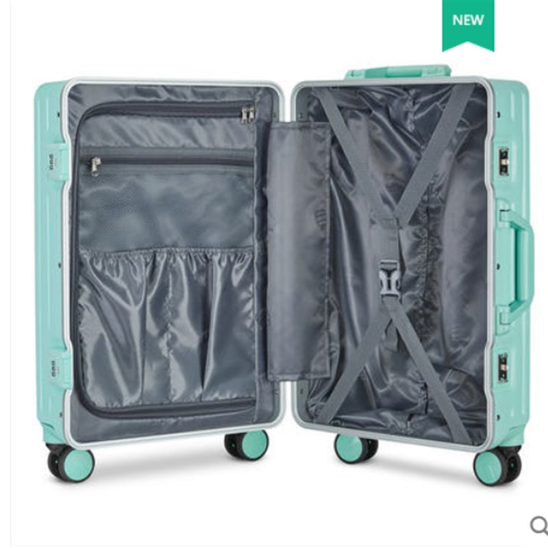 2025Pc铝框行李箱万向轮小车箱轻便防摔旅行箱2024 26 28英寸