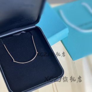 笑脸项链女18k玫瑰金微笑满钻轻奢高级彩金赵露思同款小号锁骨链