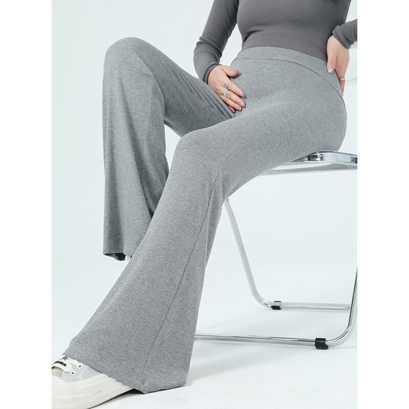 无托腹孕妇喇叭裤春秋新款加绒加厚秋冬款微喇孕妇高弹力长裤子女