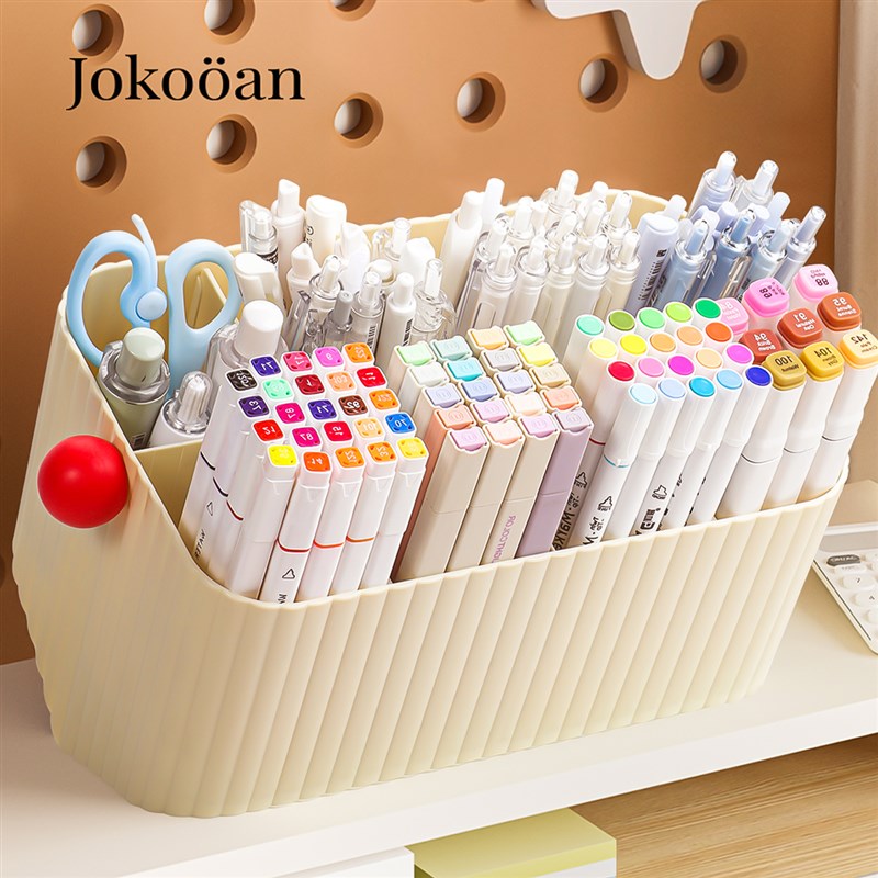 大容量斜插式笔筒儿童学生书桌铅笔马克笔收纳盒桌面画笔彩笔盒收