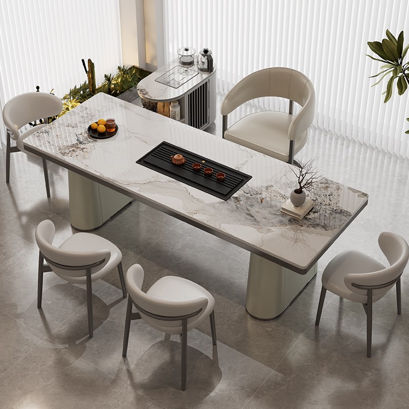 2025新款轻奢k简约岩板茶桌椅组合阳台烧水壶一体办公室小茶台茶