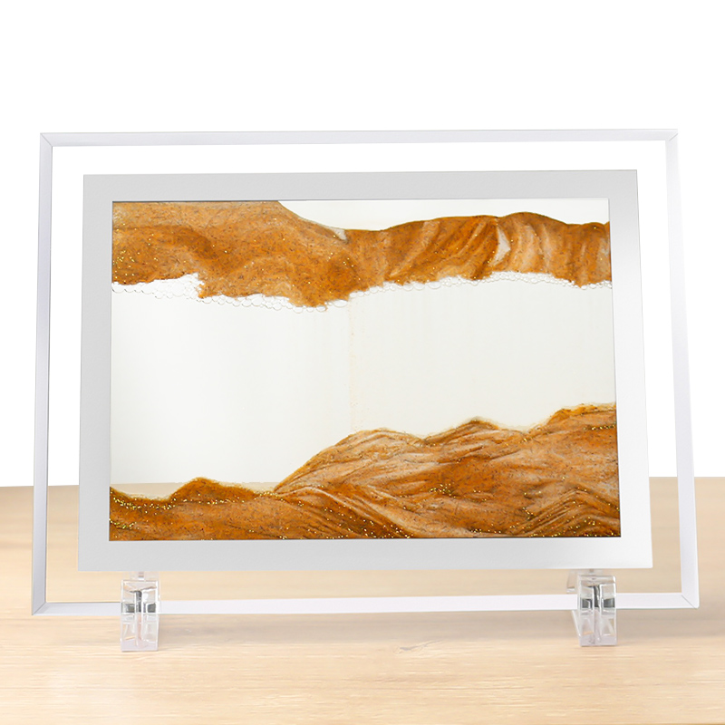 流沙画摆件沙漏3d立体动态解压创意艺术客厅办公室桌面.装饰品礼