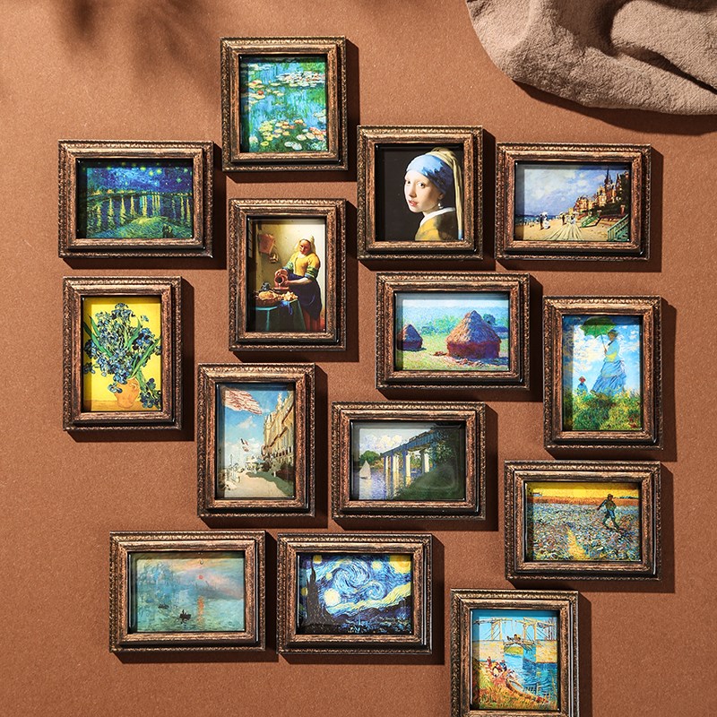 把世界名画装饰到冰箱上艺术冰箱贴梵高向日葵莫奈睡莲创意磁性贴