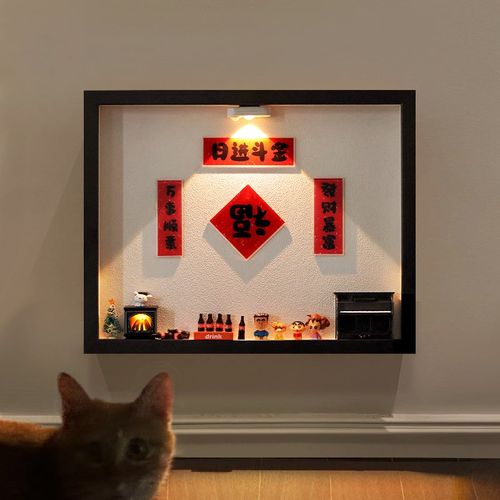 蜡笔小新弱电箱遮挡装饰画diy感应壁灯画磁吸配电表箱挂画免打孔