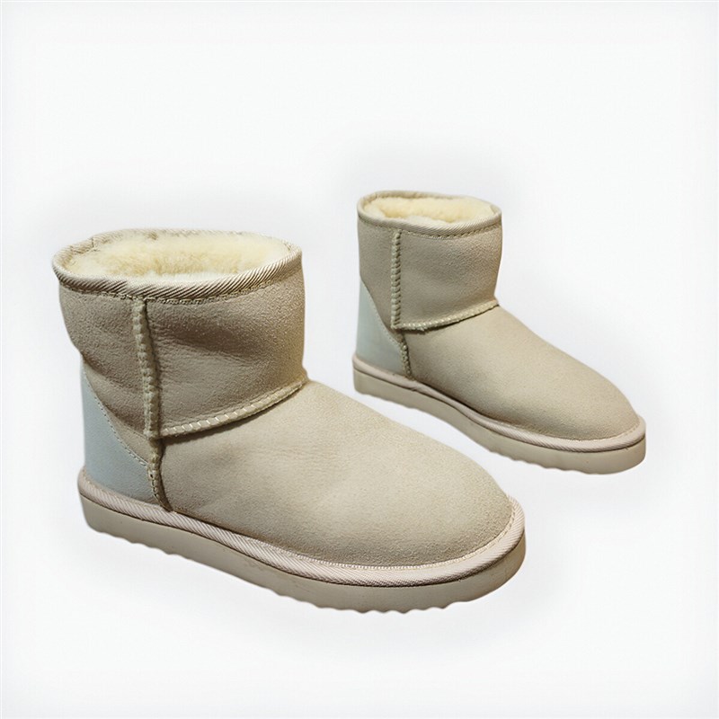 60-2瑕疵处理 真皮羊皮毛一体雪地靴 经典款 套筒短筒靴