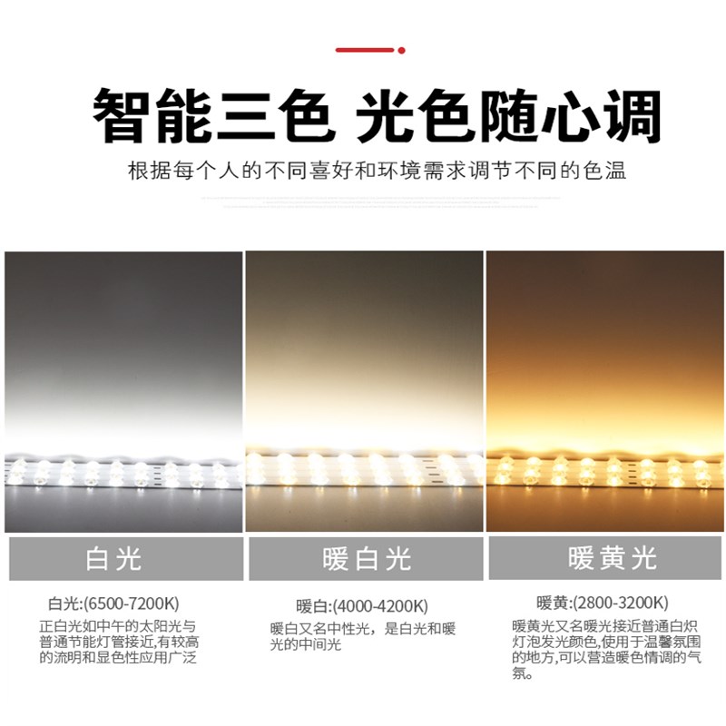 led灯条替换吸顶灯灯芯长条形超亮灯板单色白光灯带灯泡灯管贴片