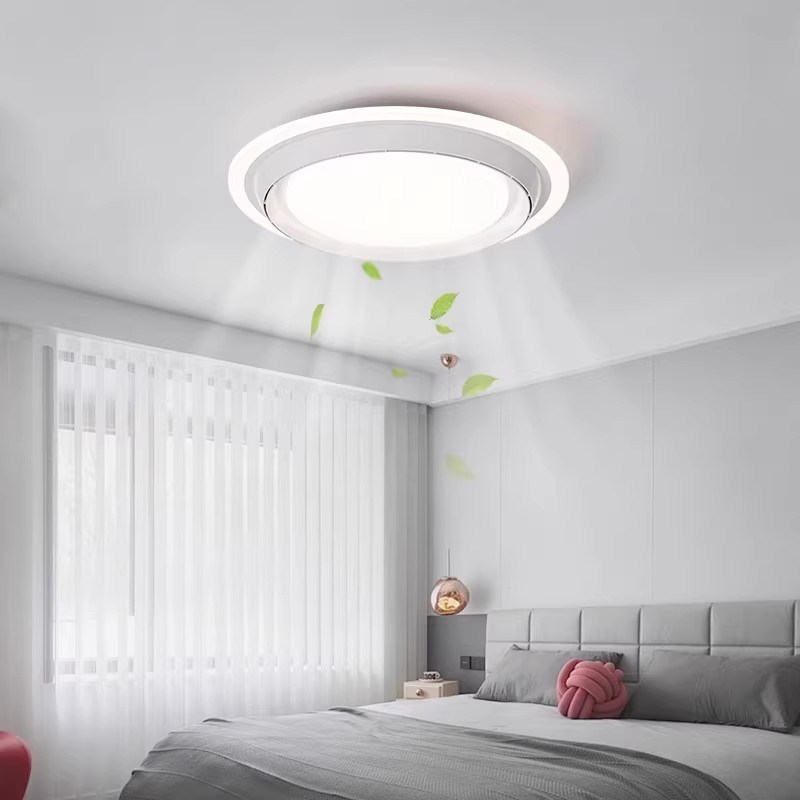 卧室无叶风扇灯简约现代吸顶灯儿童房书房吊扇隐形电扇灯2025新款