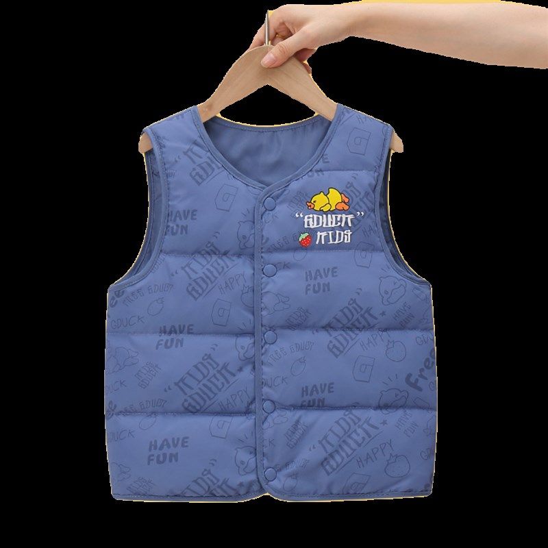 哈罗小黄鸭儿童羽绒马甲轻薄款秋冬季男童女童背心宝宝内穿羽绒服