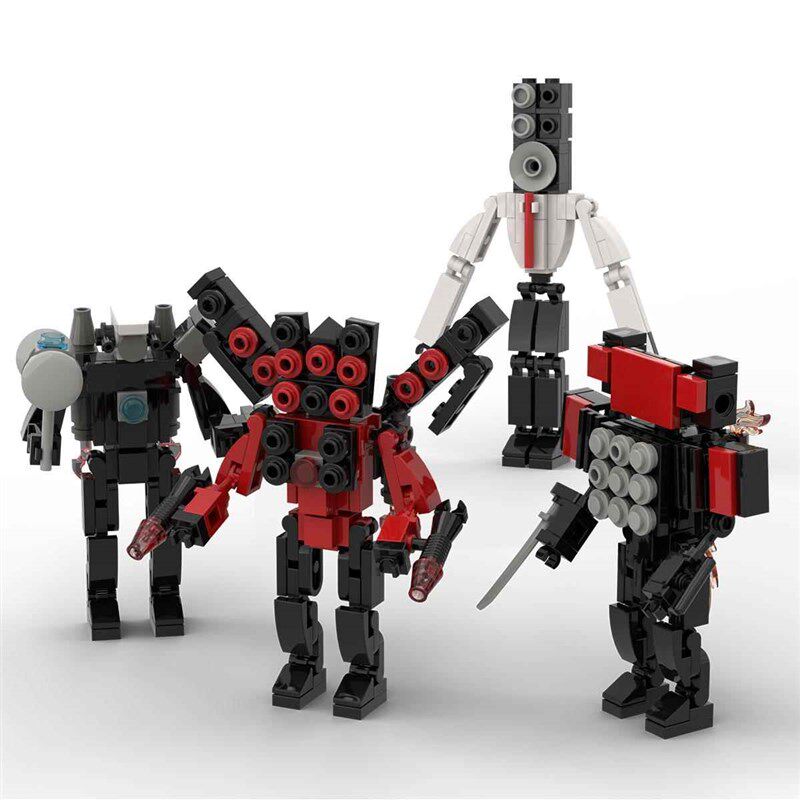 积木拼装巨型泰坦蜘蛛监控人马桶人大战电视音响箱怪物摄像头玩具