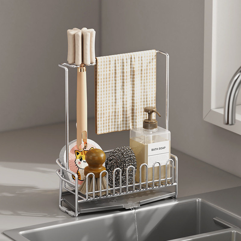 多功能厨房抹布架极窄立式台面专用放置架304不锈钢海绵沥水收纳,厨房/烹饪用具,抹布架/厨房清洁收纳架,淘宝优惠券,粉丝福利购,淘宝优惠卷