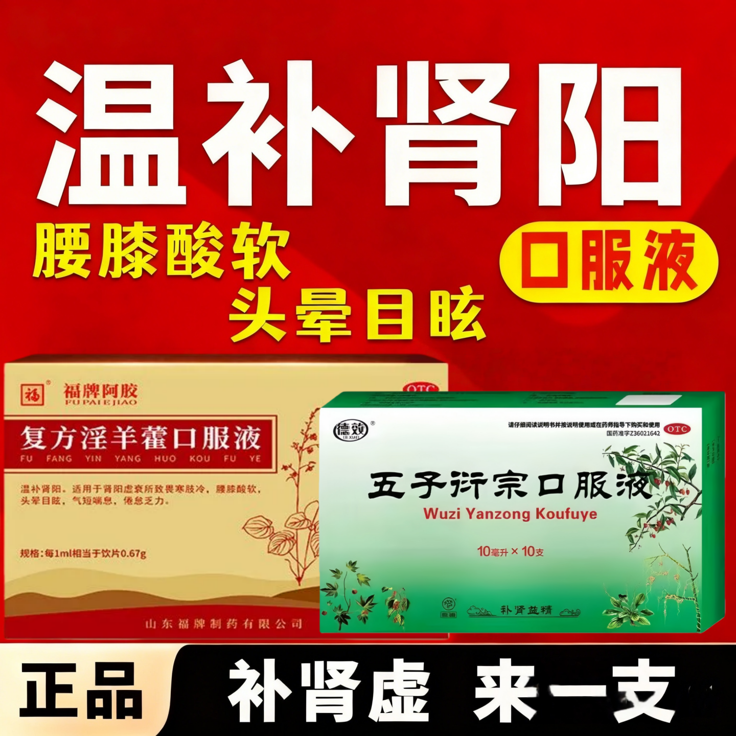 复方淫羊藿口服液男人温补肾阳肾虚腰膝酸软补肾五子衍宗口服液