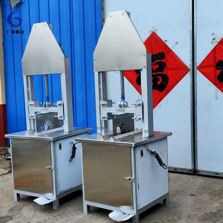 广顺机械留脑猪头劈半机 自动砍猪头机 液压式猪头劈半机