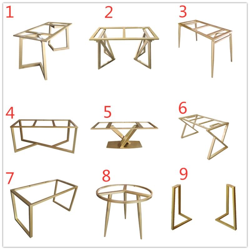 定制铁艺桌腿支架岩板餐桌底座书桌金属支撑架茶几腿支撑腿茶桌腿