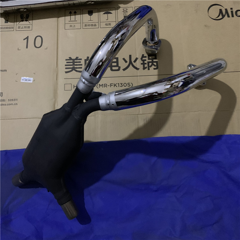 适用跑车丽驰GW250排气管S/F版消声器前段带三元触W媒电镀双缸烟