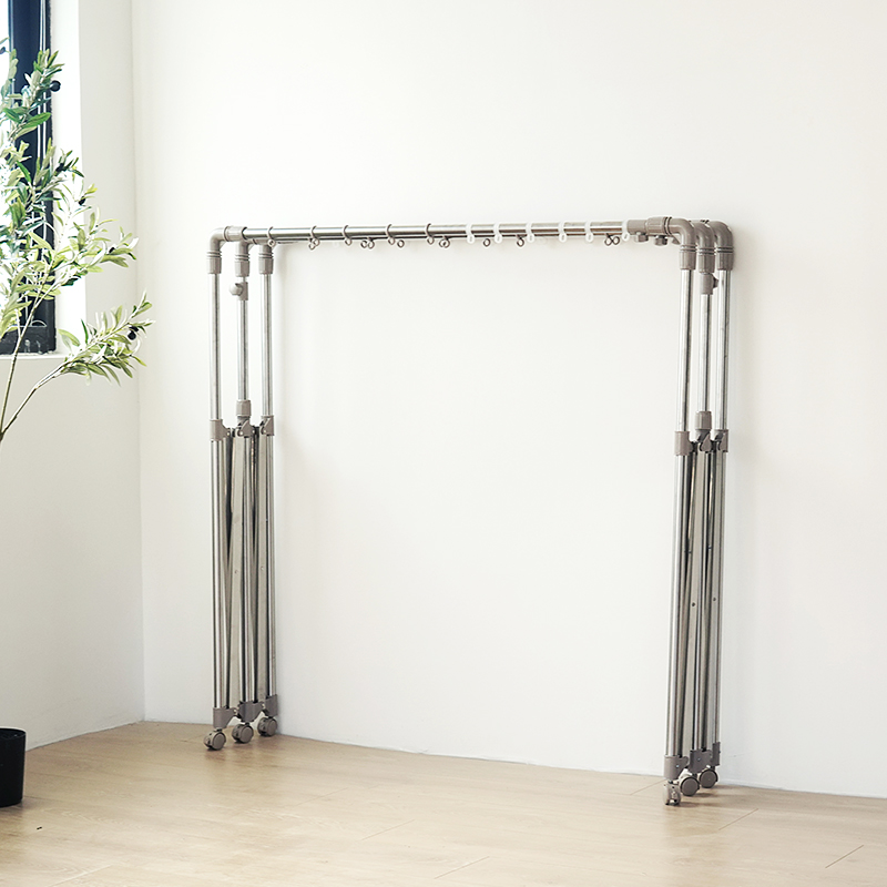 晾衣架落地折叠室内m不锈钢室外凉伸缩杆式阳台卧室家用晒被子神