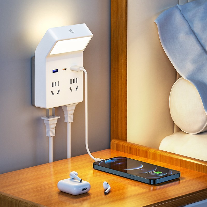 多功能插座转换器扩展86型多孔面板一F转多USB插头无线插排带夜灯