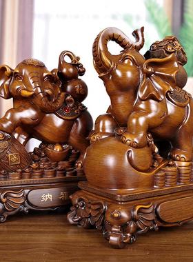 招财大象摆件一对吉象客厅电视柜酒柜装饰办公室开业乔迁新居礼品