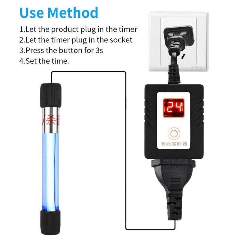 智能循环插头定时器水草灯水族灯氧气泵杀菌灯定时开关自动循环
