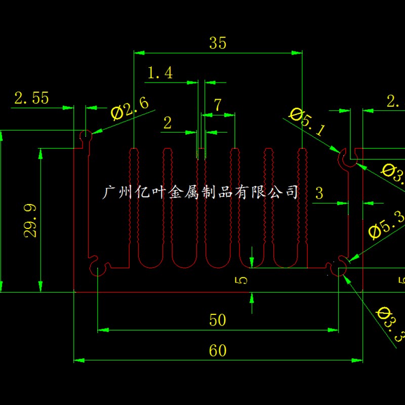 加厚 优质大功率铝型材散热片100*60*60厚料嵌入式降温密齿散热器
