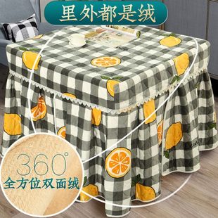 烤火炉电暖桌烤火桌子罩套被正方形取暖桌布电暖炉电炉罩加厚家用