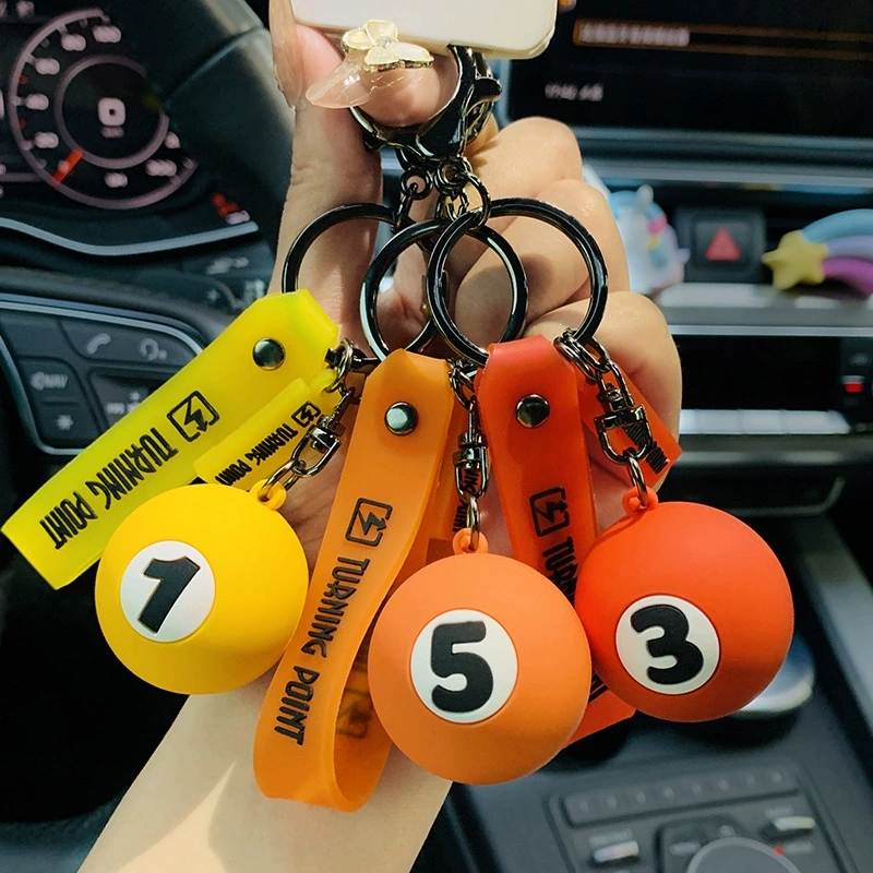 台球钥匙扣小挂件模型个性笑脸台球配件可爱潮男汽车礼品挂饰