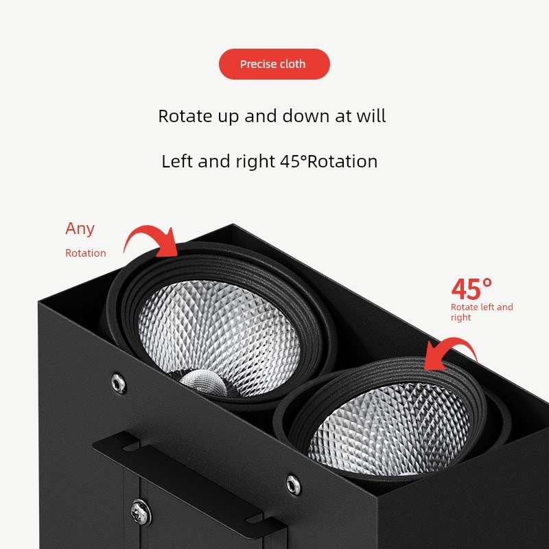 方通灯方形专用灯铝方形方形双头表面安装格栅筒灯射灯嵌入式