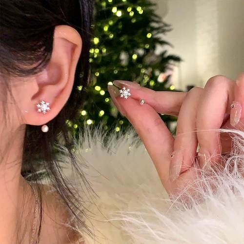 mini雪花养耳洞耳钉轻奢耳洞耳钉简约众感秋冬2025新款lx