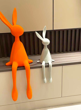 兔子坐姿摆件客厅电视柜玄关x桌面样板间酒柜简约法式创意家居装