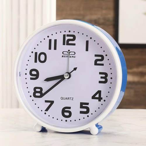 学生大字体家用闹钟简约老人钟床头方形大字字体时钟跳秒台式个性