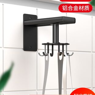顶谷免打孔厨房旋转挂钩墙壁挂架置物架锅铲勺子厨具用品收纳架子