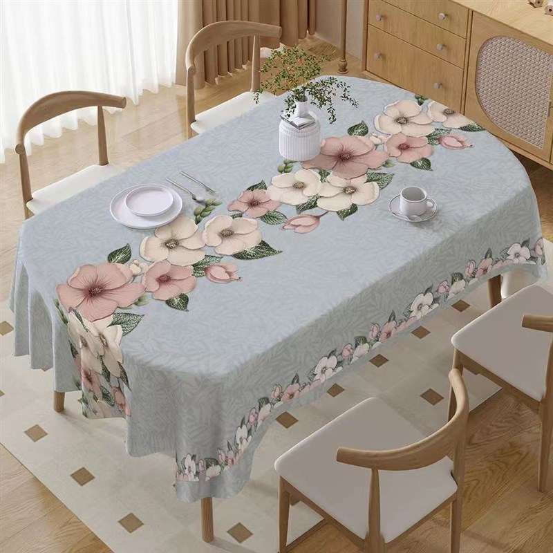 椭圆桌布防水防油免洗防烫202B5新款轻奢高级感餐桌垫茶几台布