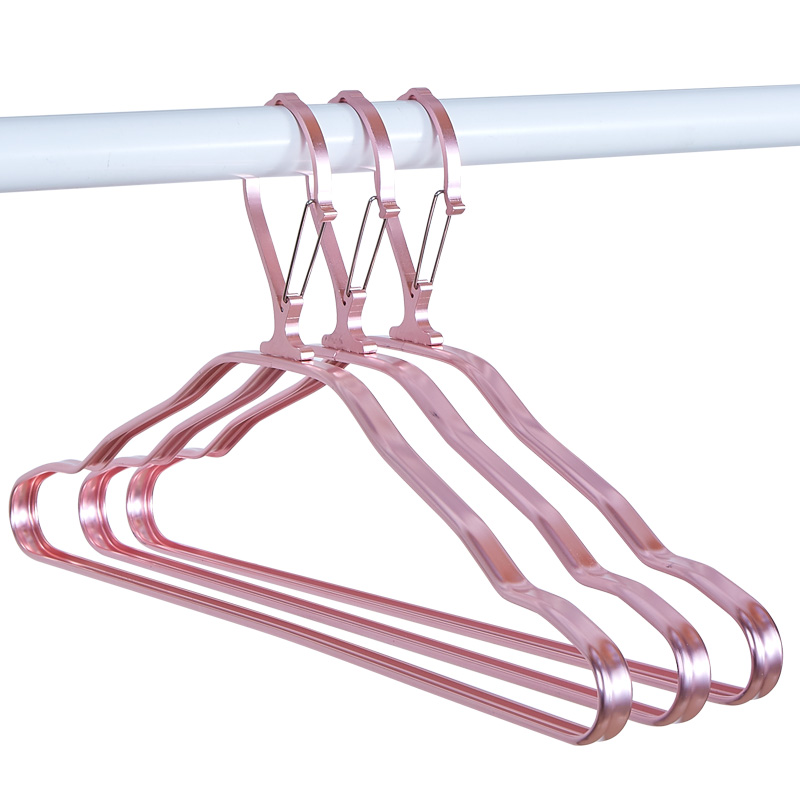 防风衣架家用挂衣室外防掉铝合金衣架无痕自动Q卡扣高层防吹掉衣