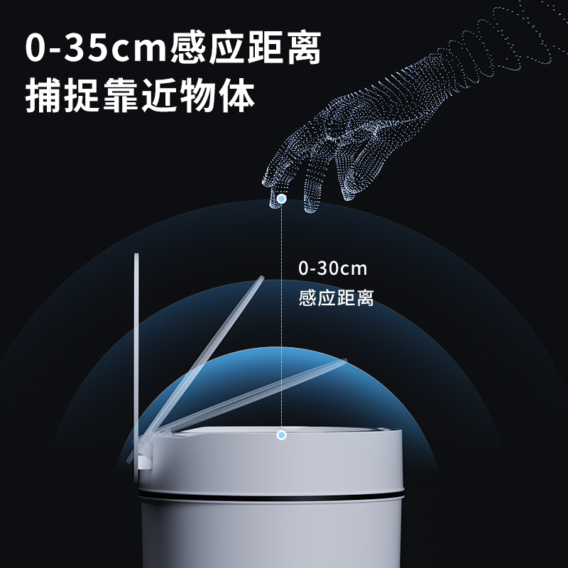智能感应式垃圾桶家用带盖子防水全自动厨房客厅化妆U室厕所大号