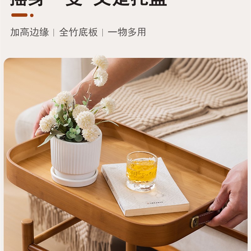 中古小推车床头置物架移动茶几沙发侧边柜L棋牌室茶水架多层收纳