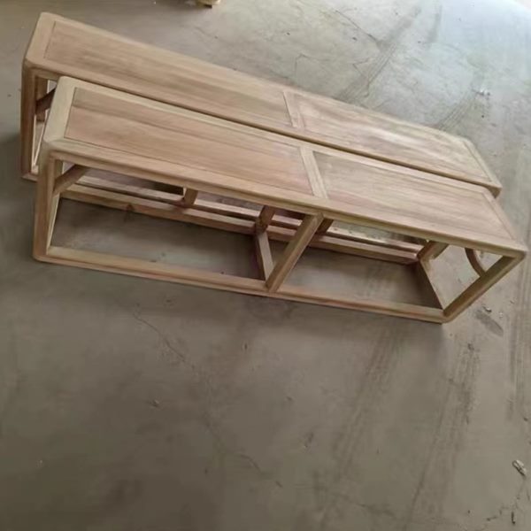 北榆木新中式f圆凳方凳矮凳鼓凳长凳写字凳培训班凳实木榫卯白胚